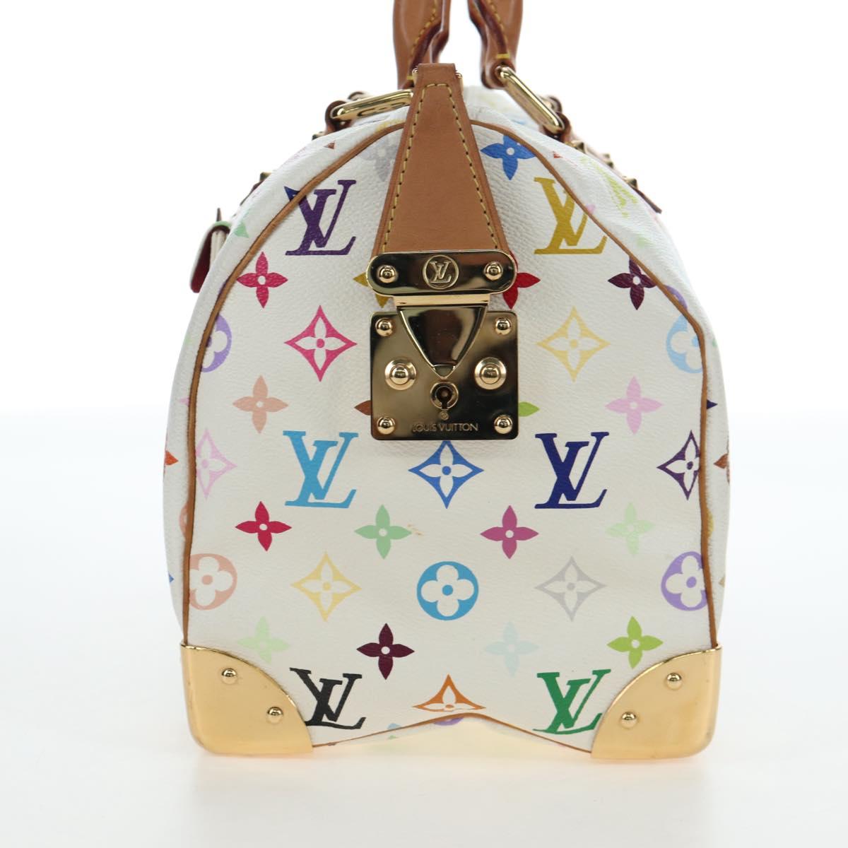 LOUIS VUITTON Monogram Multicolor Speedy 30 Bag White Bron M92643 Auth 196338V