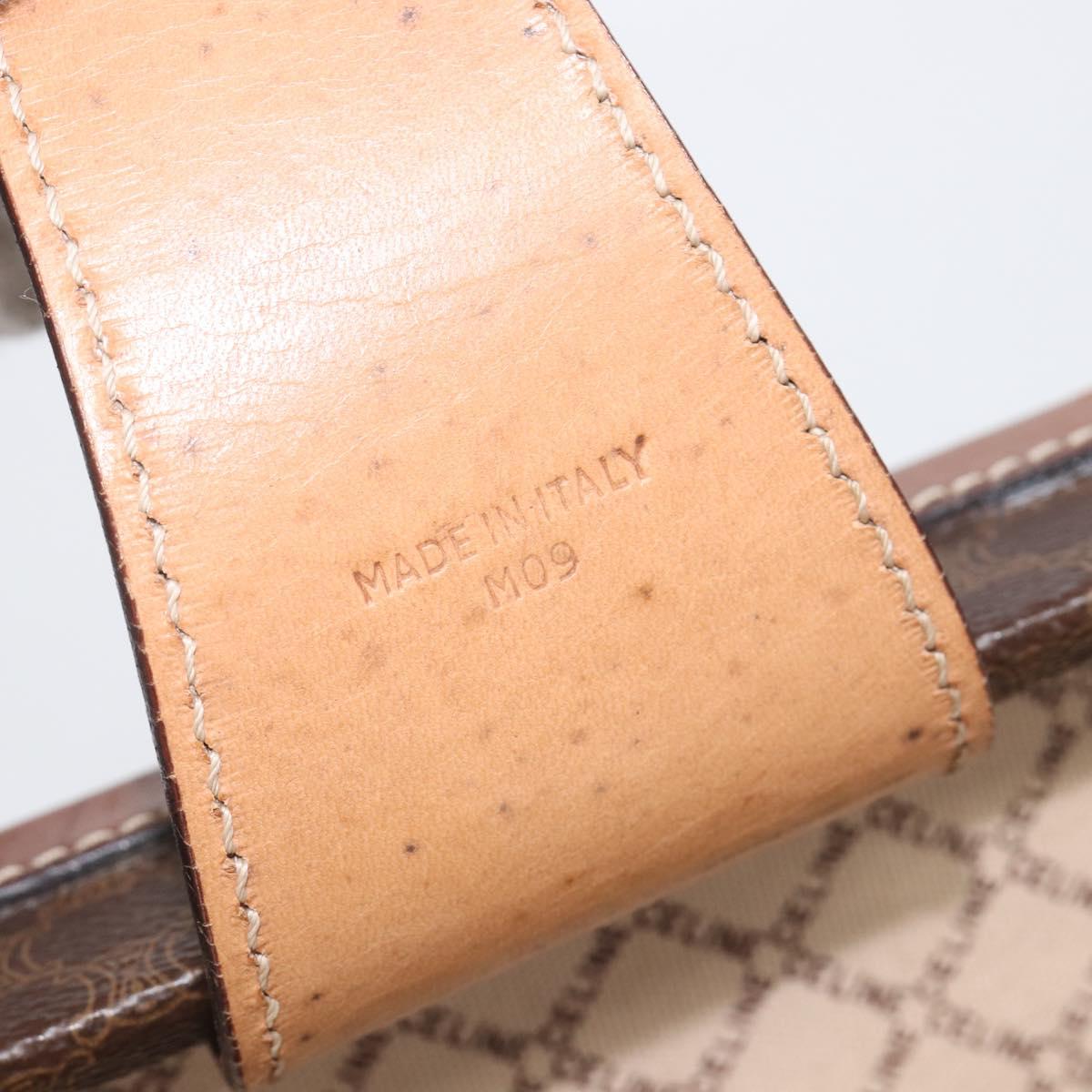 CELINE Macadam Canvas Trunk PVC Leather Brown Gold Auth 196339