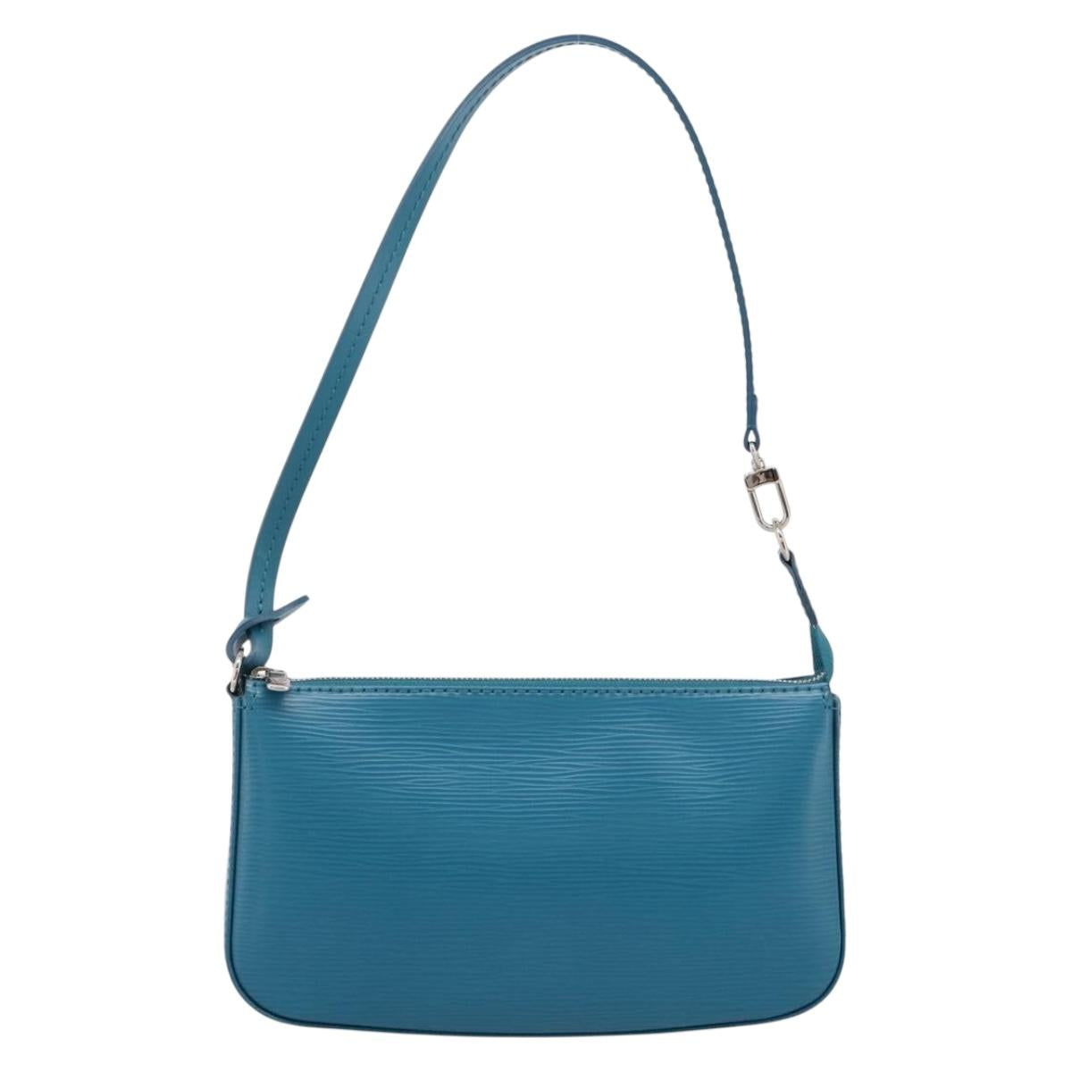 LOUIS VUITTON Epi Pochette Accessoires Pouch Cyan M40823 LV Auth 196344V
