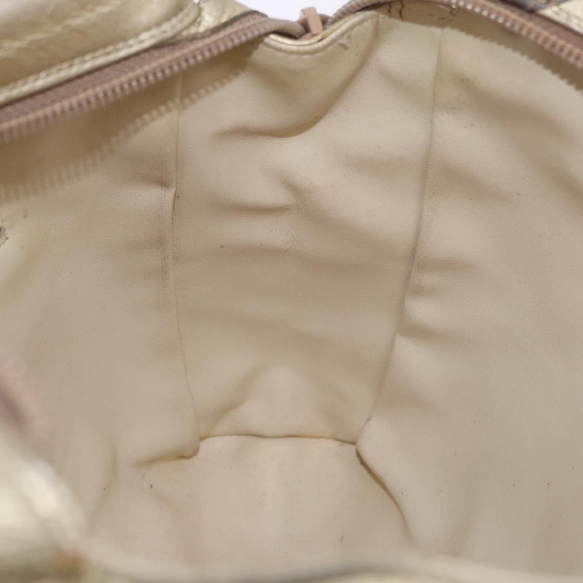 BALLY Chain Shoulder Bag Leather Gold Auth 196346