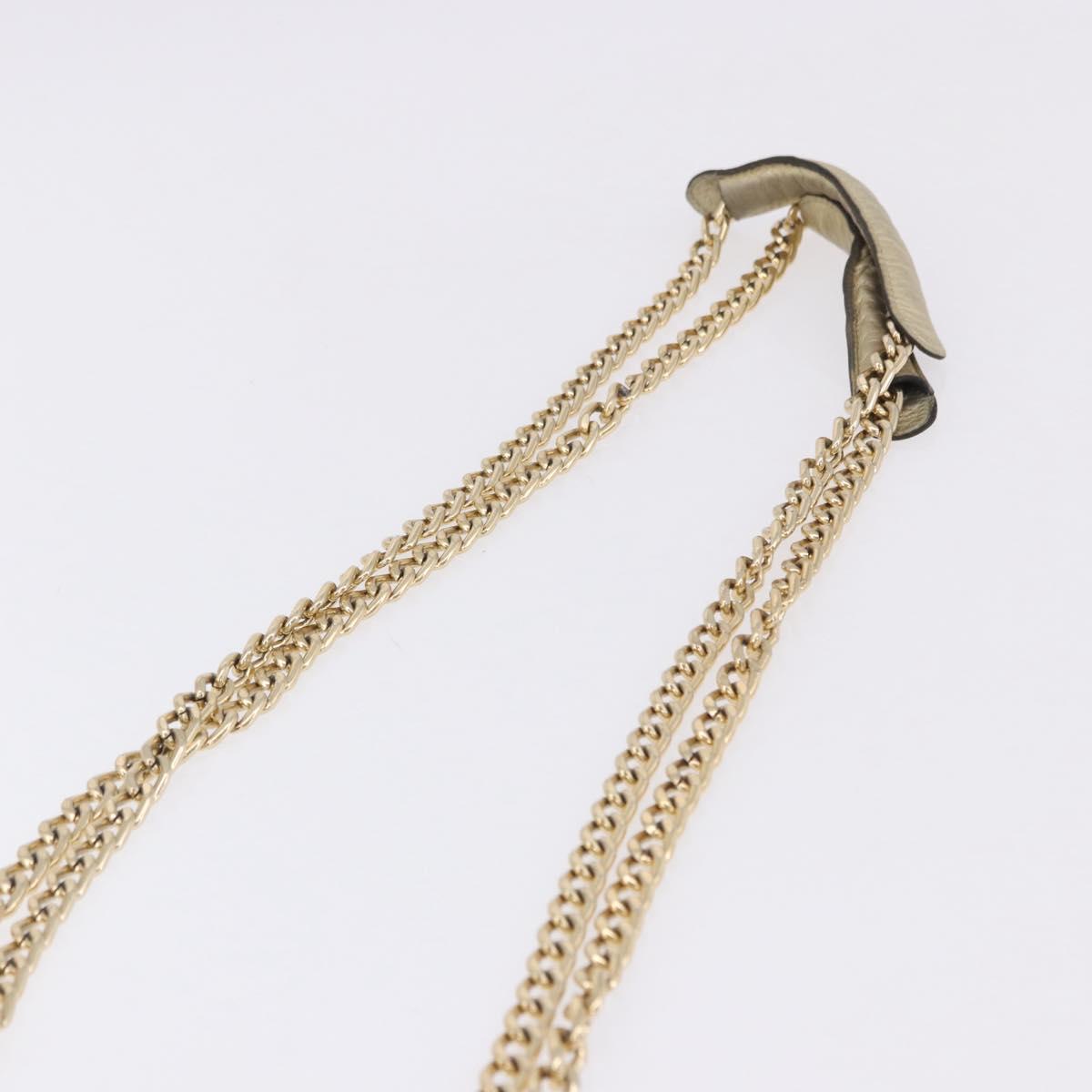 BALLY Chain Shoulder Bag Leather Gold Auth 196346