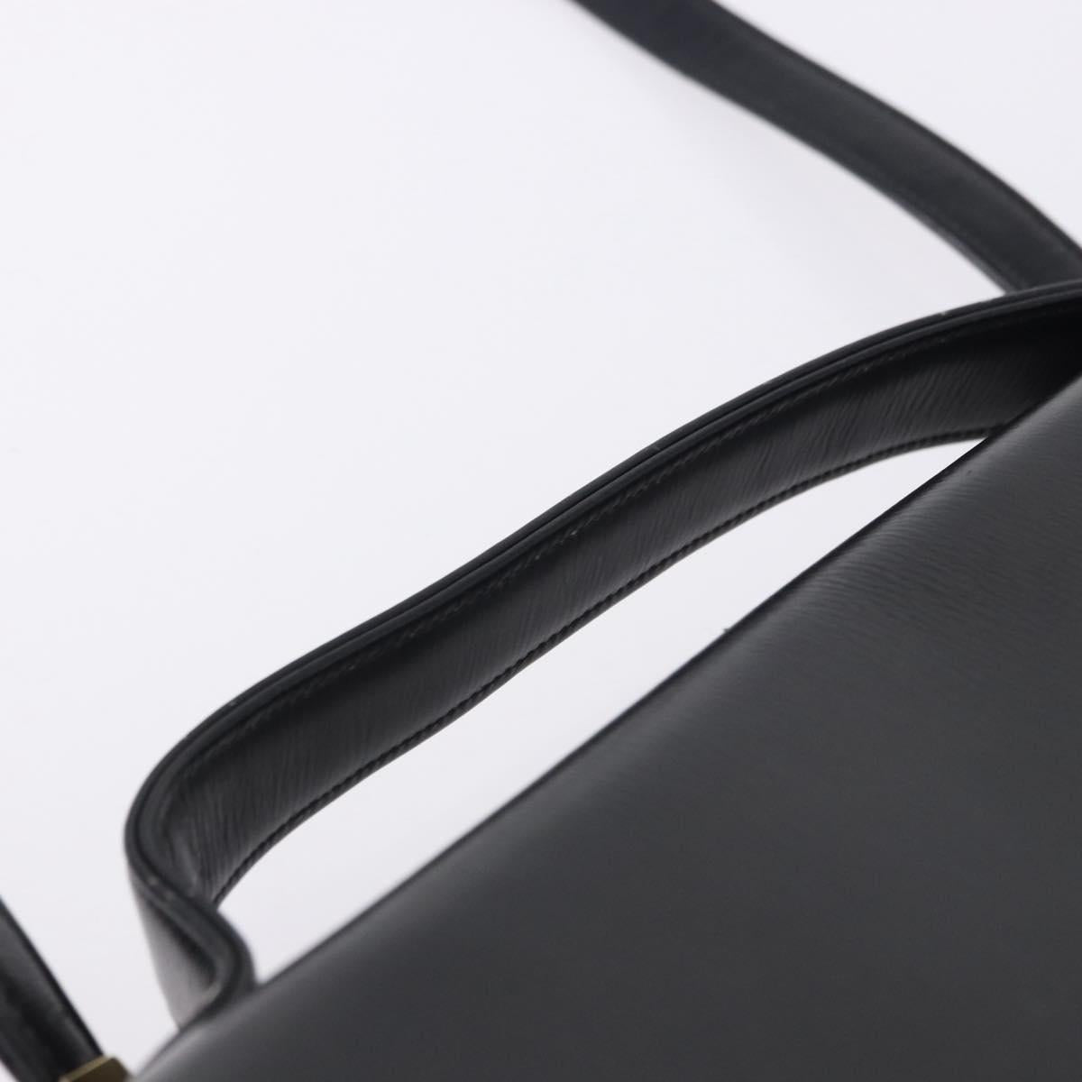 Christian Dior Hand Bag Calf Skin 2way Black Gold Auth 196348A