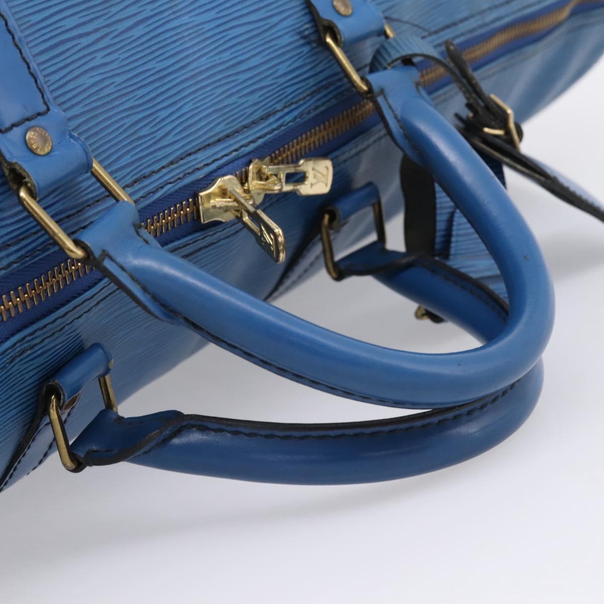 LOUIS VUITTON Epi Keepall 60 Boston Bag Blue M42945 LV Auth 196353A