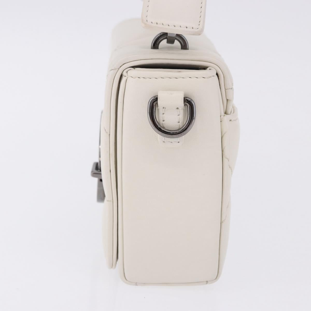 Christian Dior Cannage Dior Calo Shoulder Bag Leather 2way White Auth 196365A