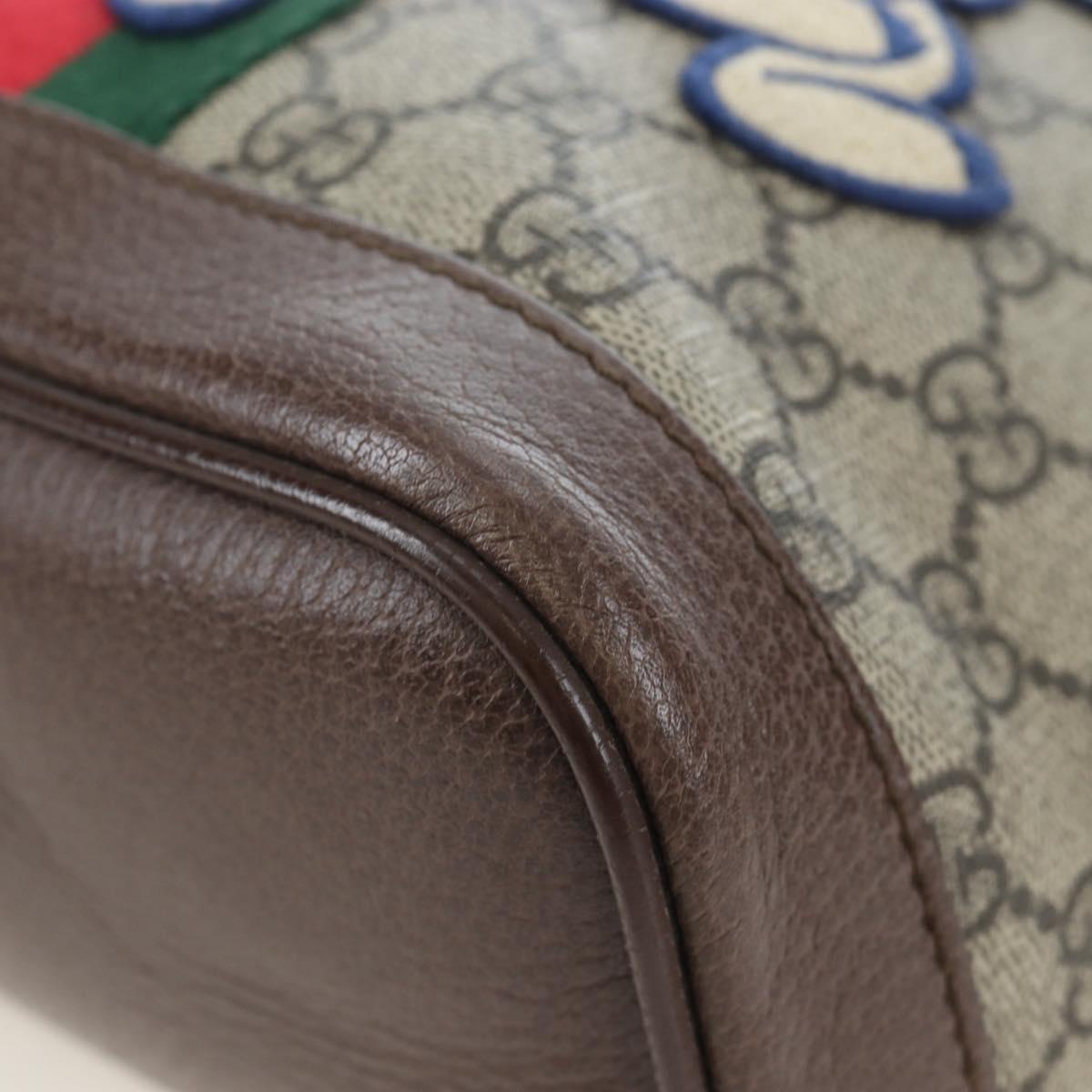 GUCCI GUCCI x Disney GG Supreme Backpack PVC Beige Gold 552884 Auth 196367M