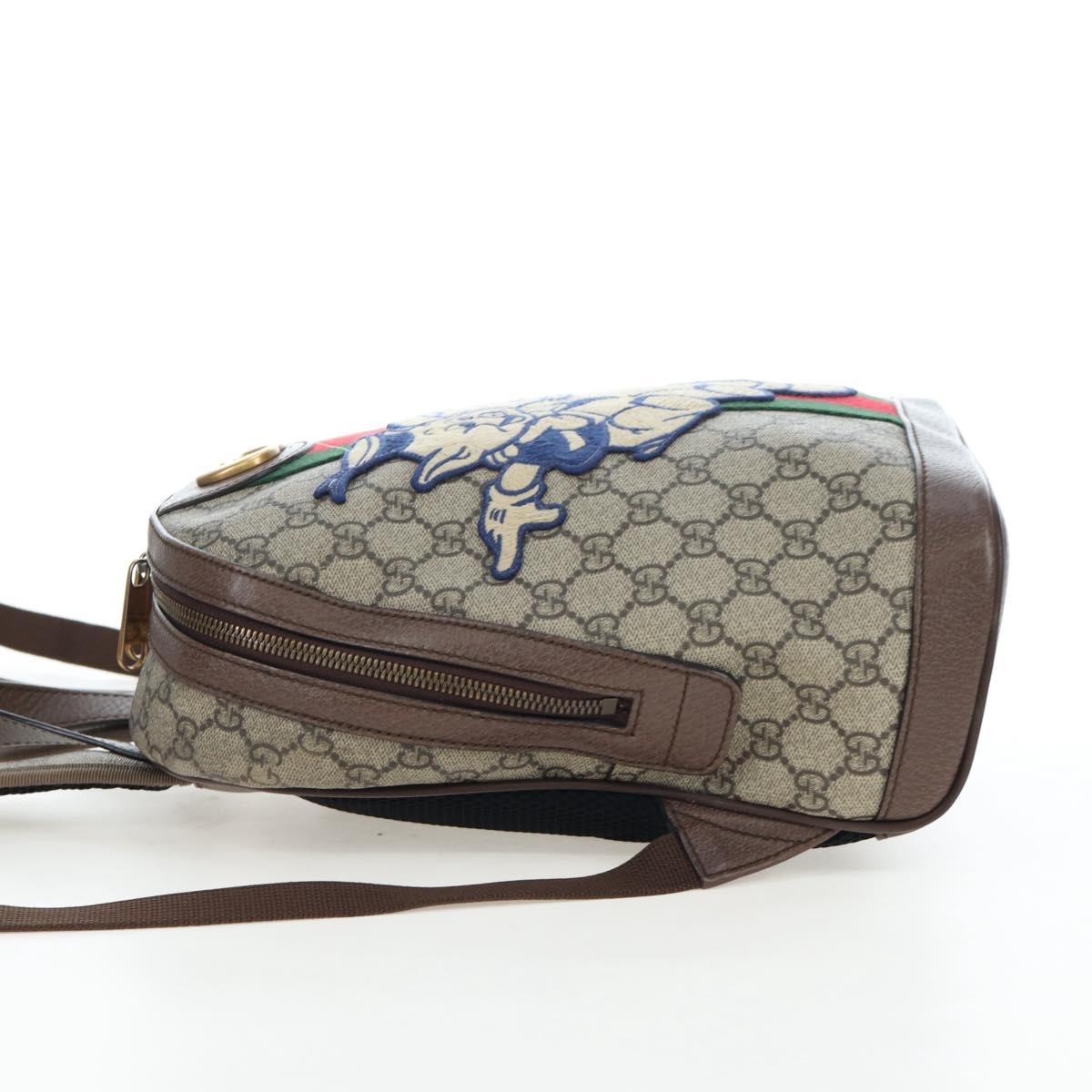 GUCCI GUCCI x Disney GG Supreme Backpack PVC Beige Gold 552884 Auth 196367M