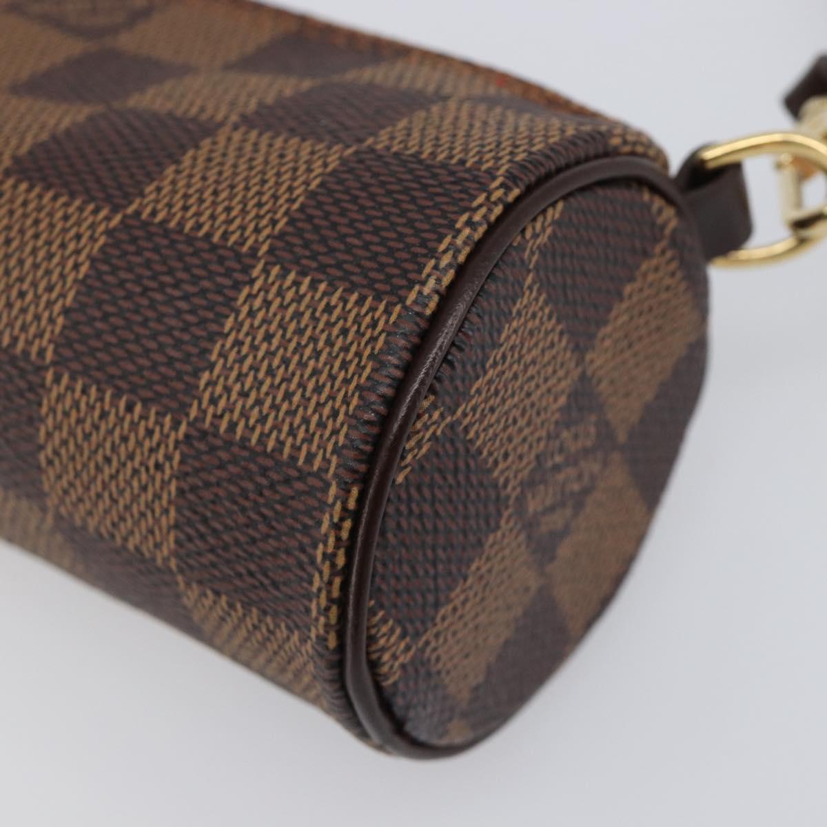 LOUIS VUITTON Damier Ebene Papillon Pouch LV Auth 196374A