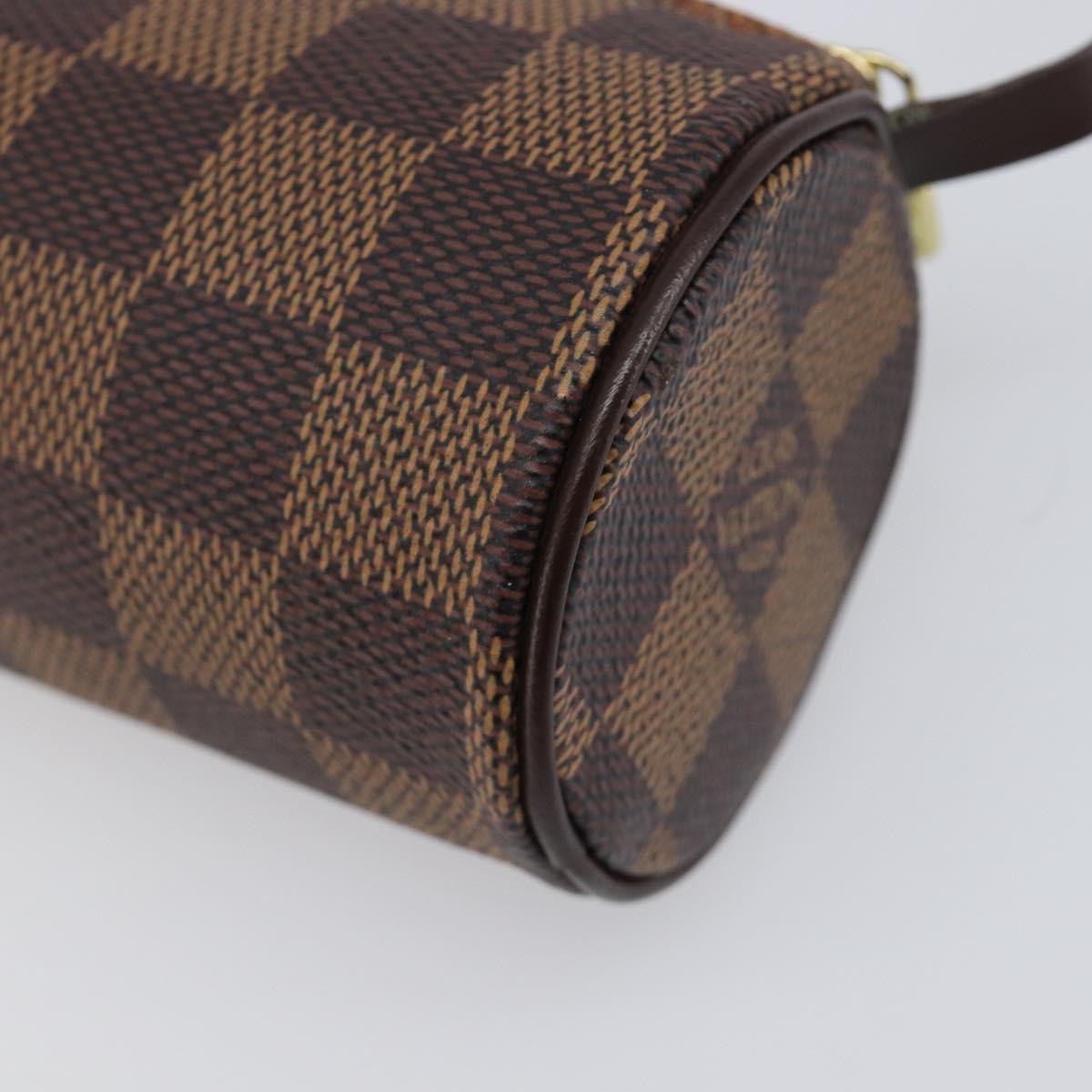LOUIS VUITTON Damier Ebene Papillon Pouch LV Auth 196374A