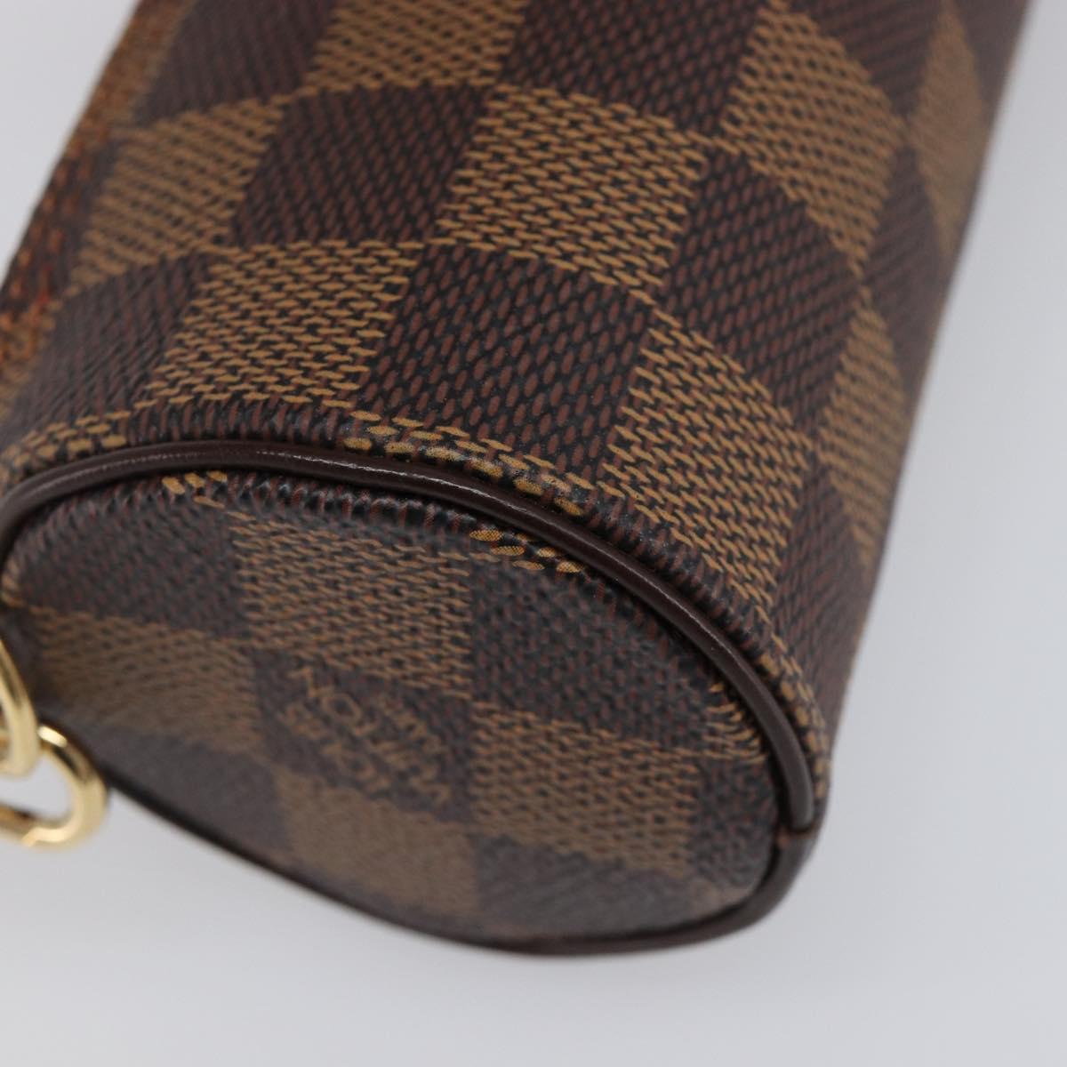 LOUIS VUITTON Damier Ebene Papillon Pouch LV Auth 196374A