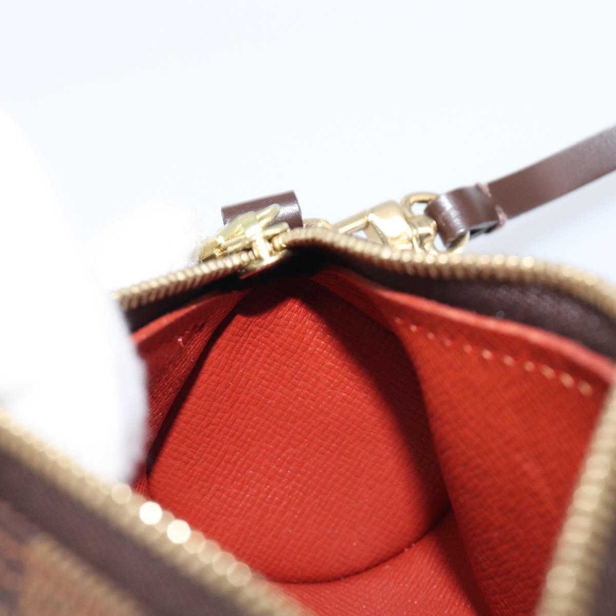 LOUIS VUITTON Damier Ebene Papillon Pouch LV Auth 196374A