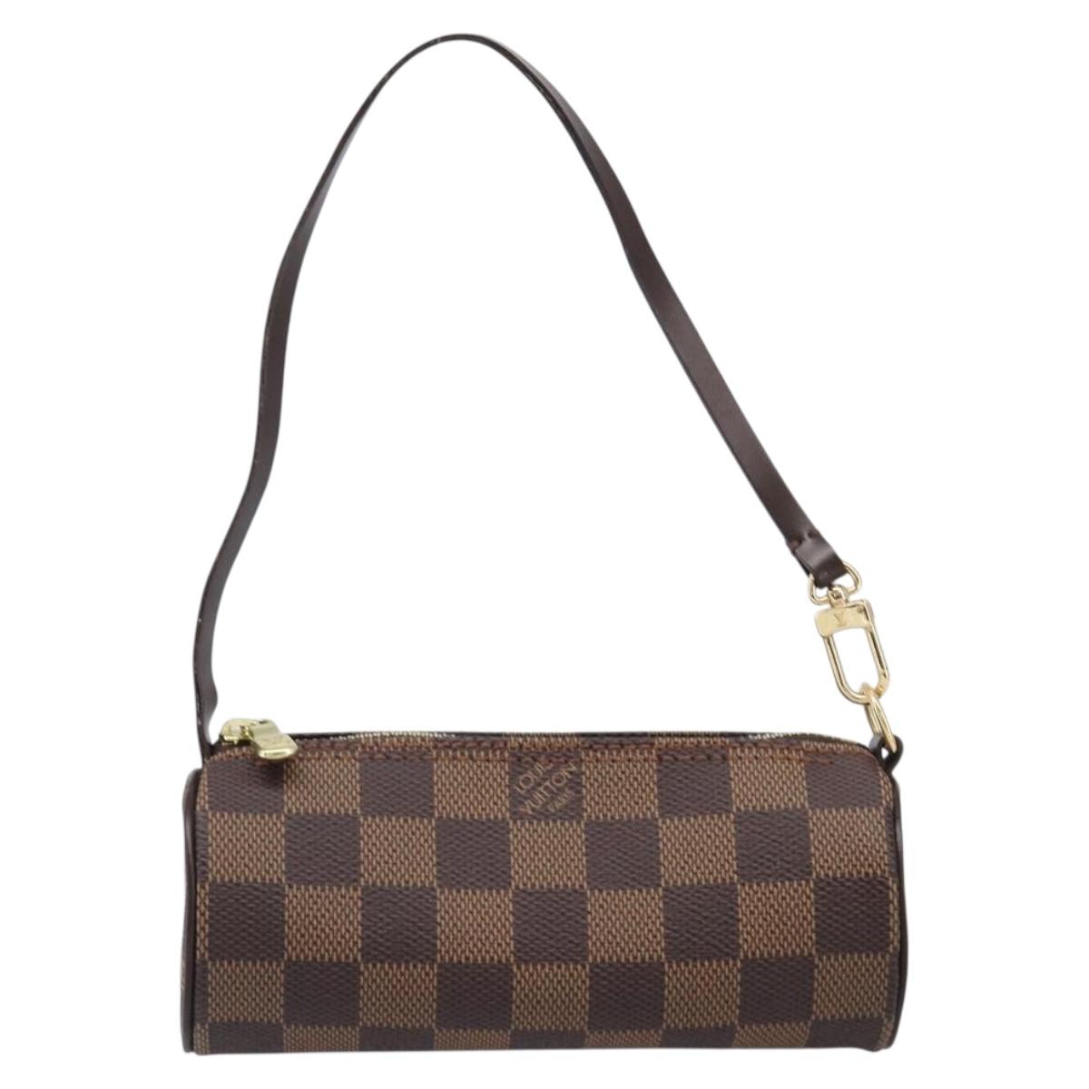 LOUIS VUITTON Damier Ebene Papillon Pouch LV Auth 196374A