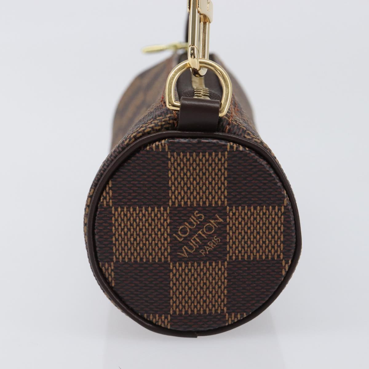 LOUIS VUITTON Damier Ebene Papillon Pouch LV Auth 196374A
