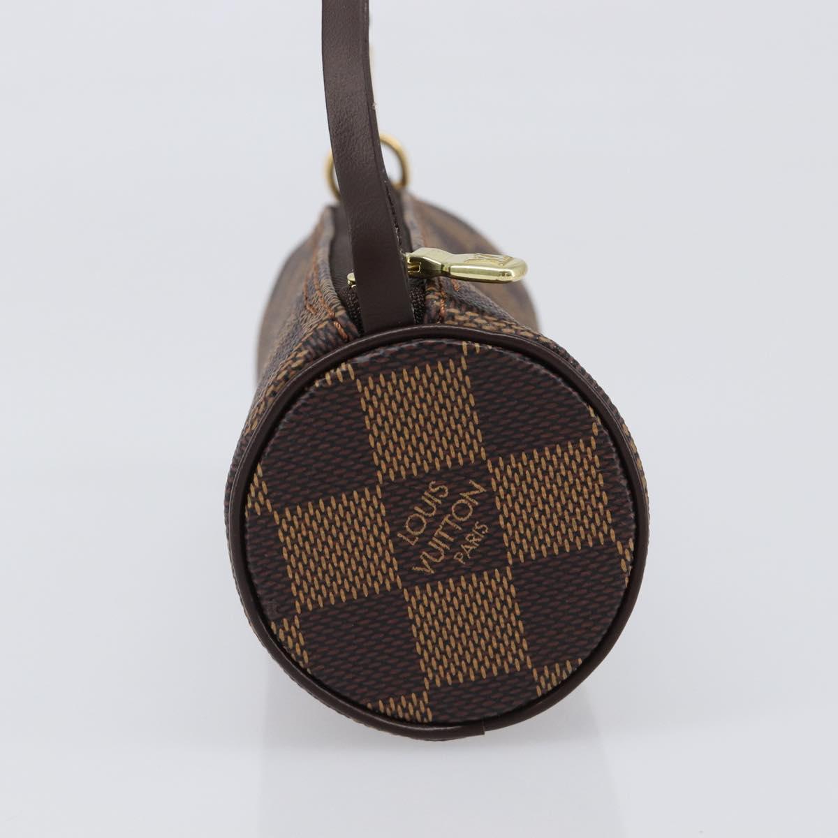 LOUIS VUITTON Damier Ebene Papillon Pouch LV Auth 196374A