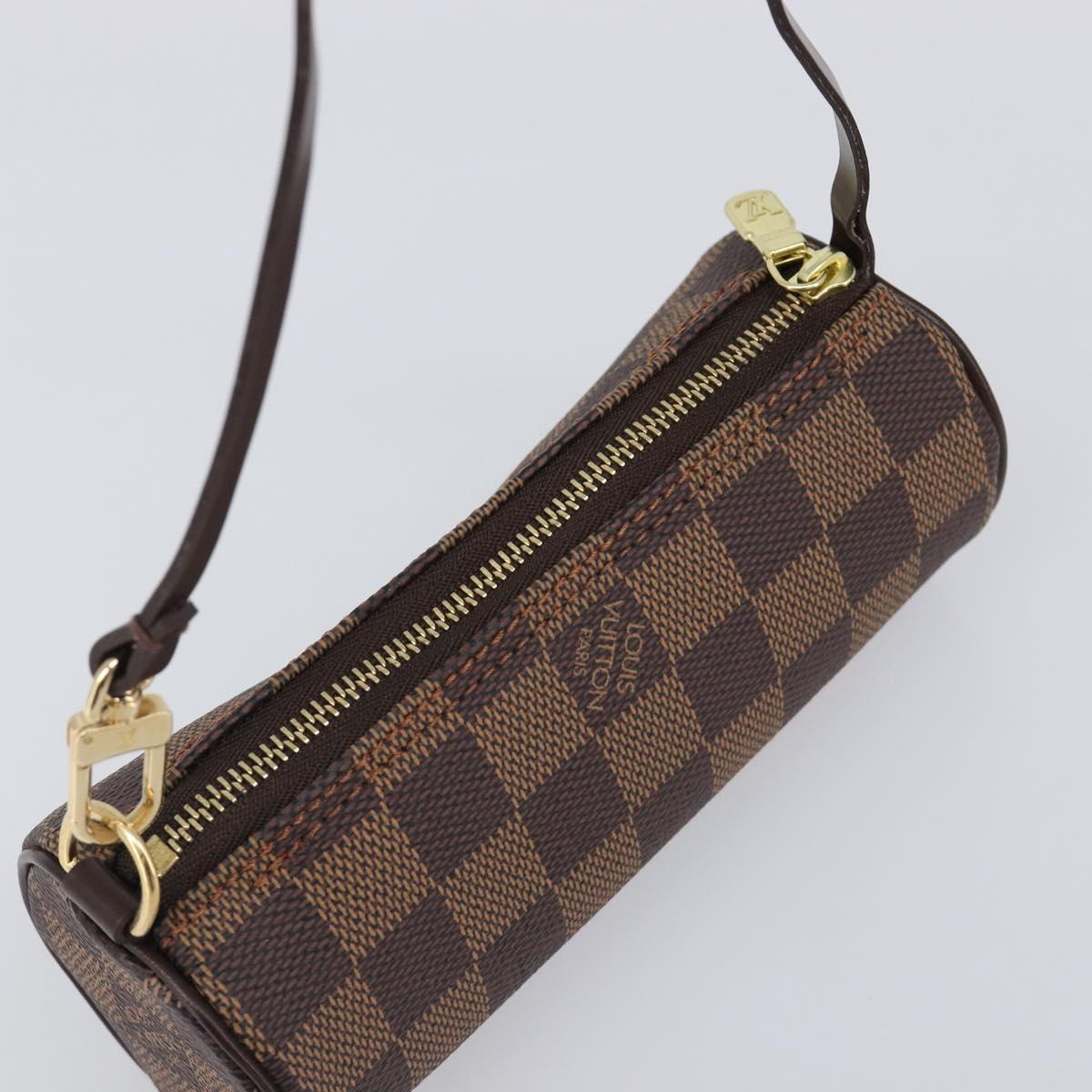 LOUIS VUITTON Damier Ebene Papillon Pouch LV Auth 196374A