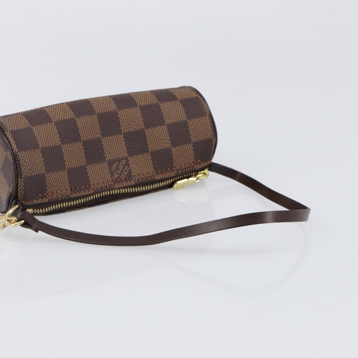 LOUIS VUITTON Damier Ebene Papillon Pouch LV Auth 196374A