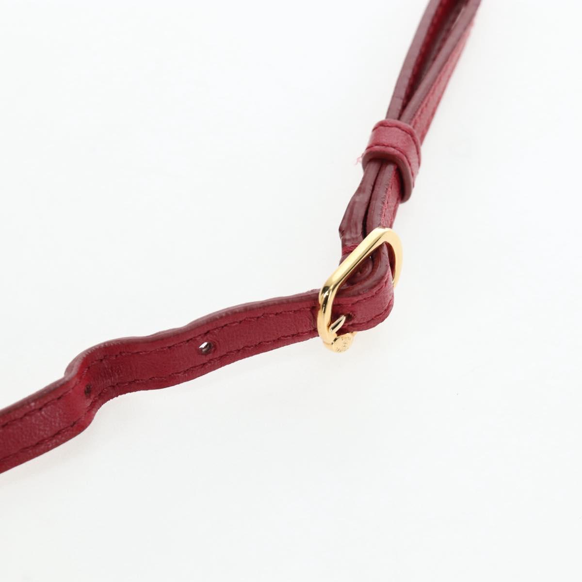 CHANEL Mini Matelasse 20 Chain Bag Lamb Skin 2way Red Gold CC Auth 196377M