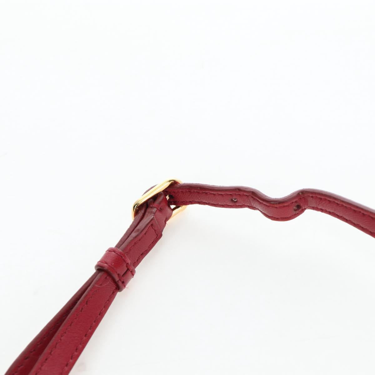 CHANEL Mini Matelasse 20 Chain Bag Lamb Skin 2way Red Gold CC Auth 196377M