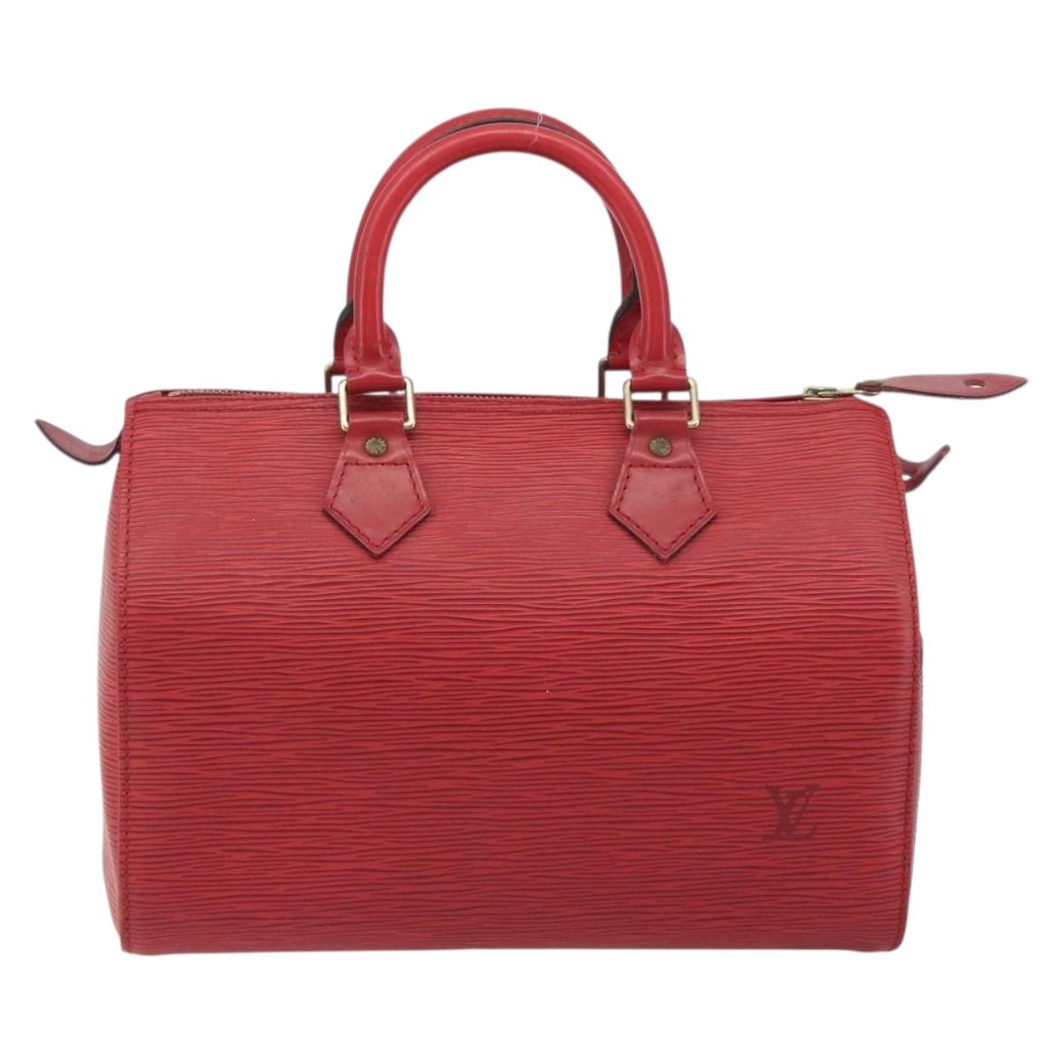 LOUIS VUITTON Epi Speedy 25 Hand Bag Castilian Red M43017 LV Auth 196381A
