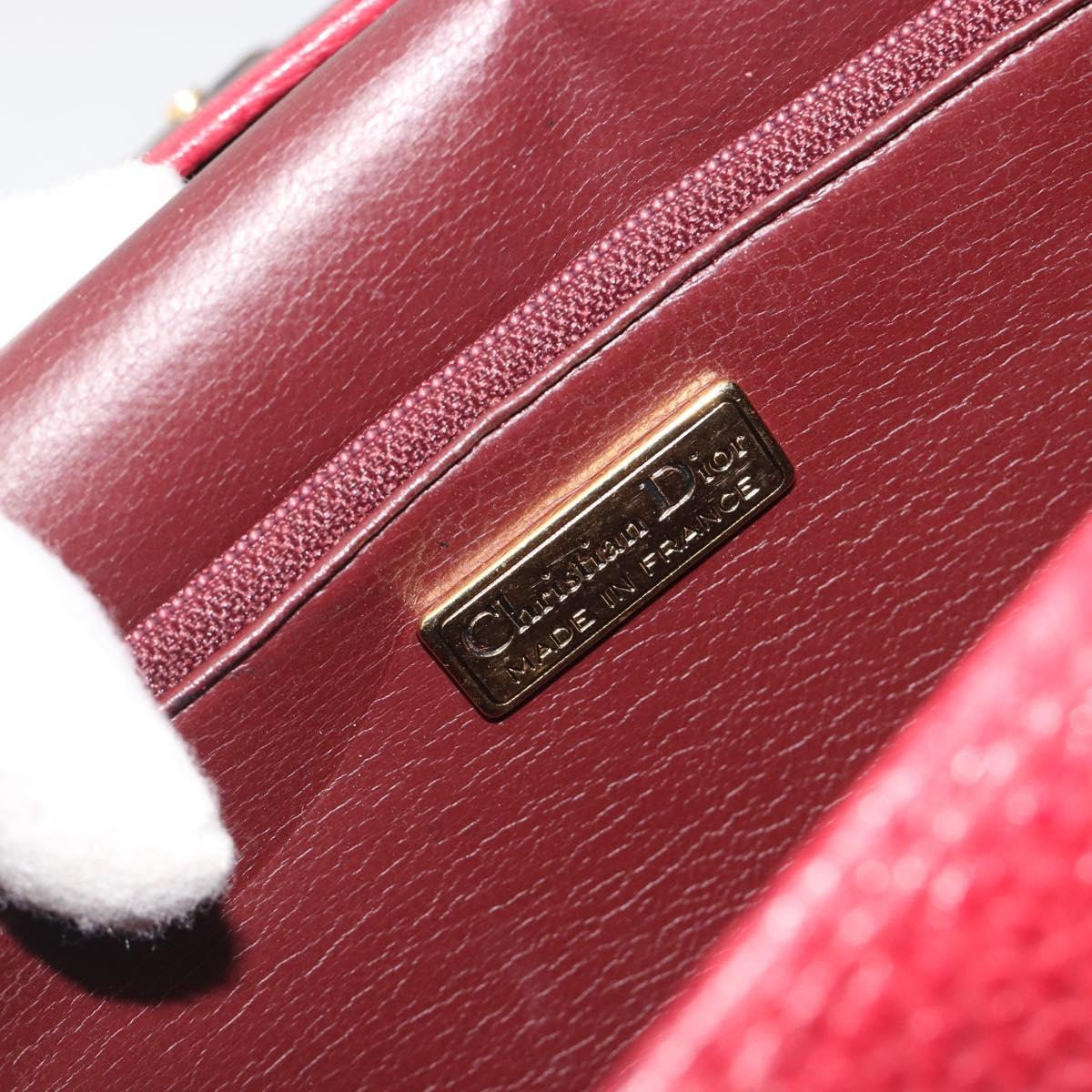Christian Dior Shoulder Bag Leather Red Gold Auth 196385