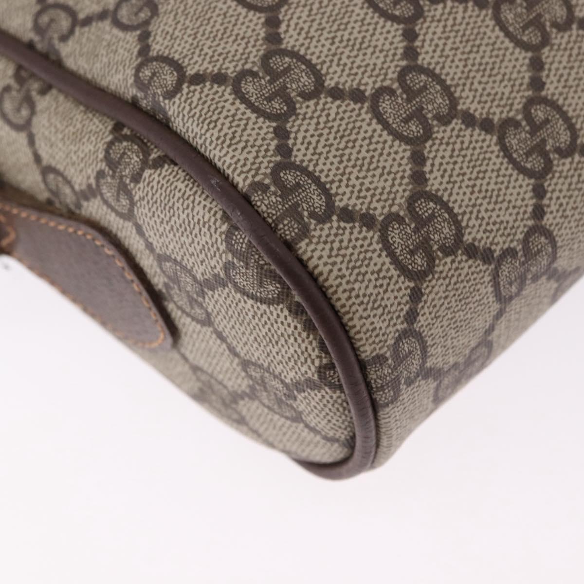 GUCCI GG Supreme Web Sherry Line Bag PVC Beige Gold 119 02 087 Auth 196386