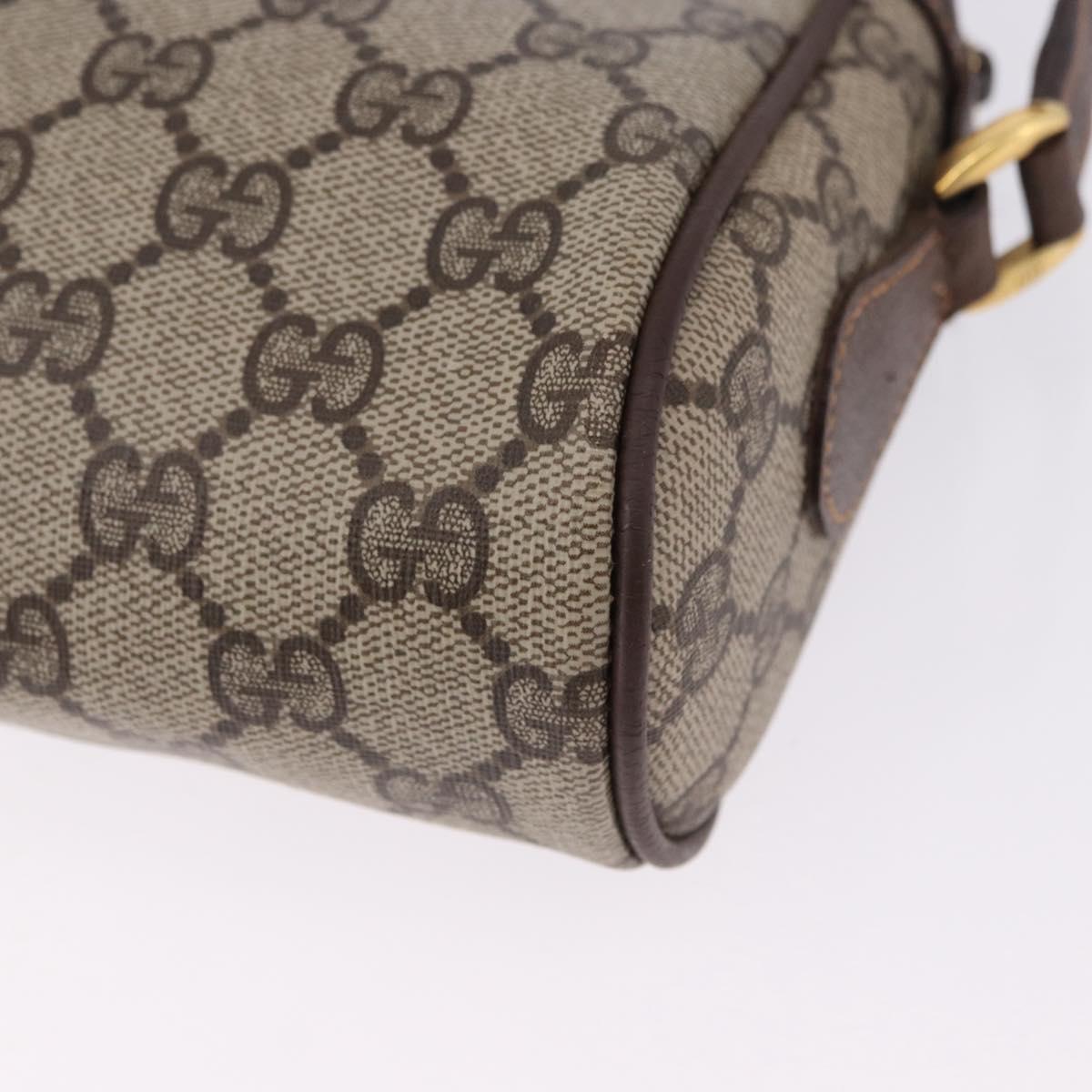 GUCCI GG Supreme Web Sherry Line Bag PVC Beige Gold 119 02 087 Auth 196386