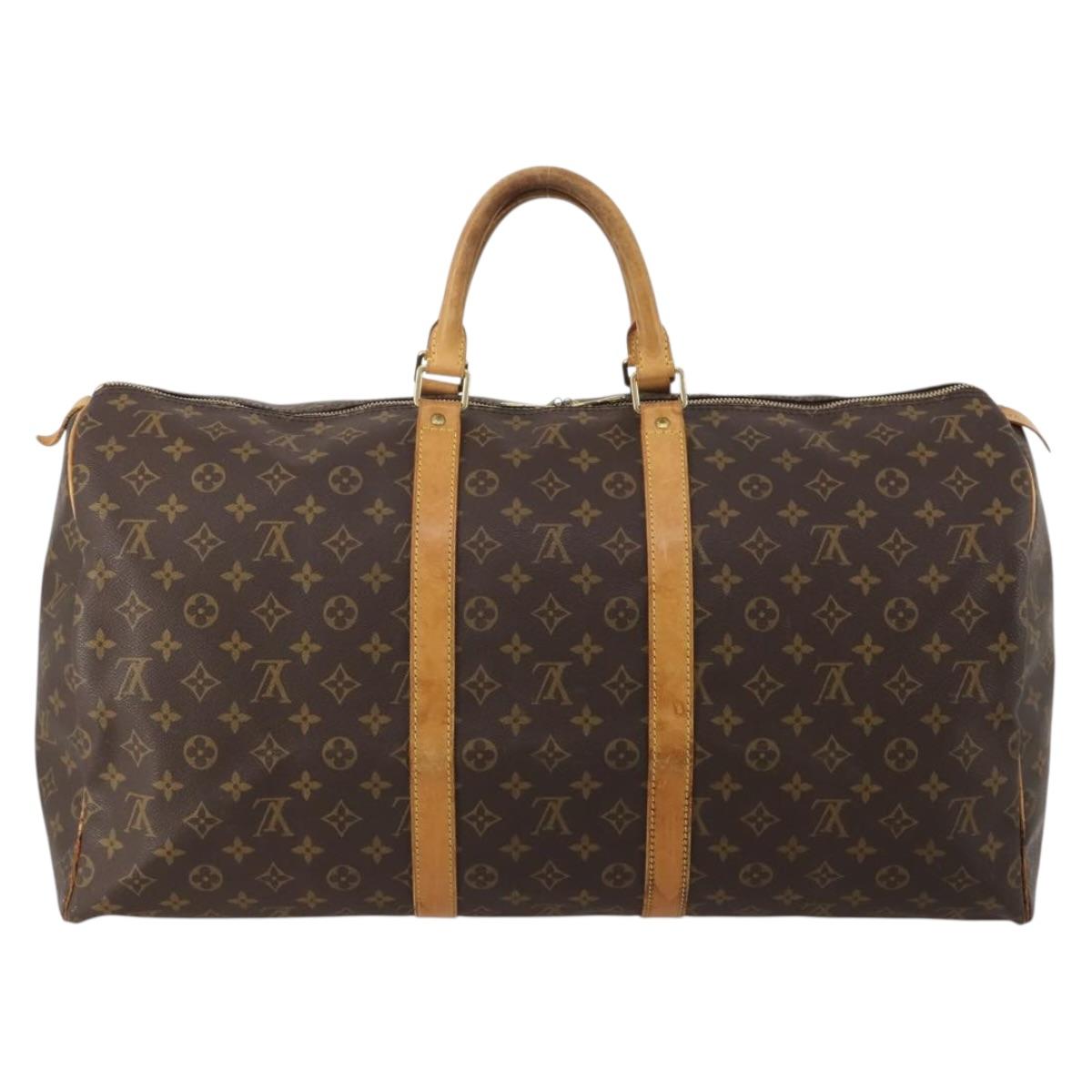 LOUIS VUITTON Monogram Keepall 55 Boston Bag M41424 LV Auth 196394
