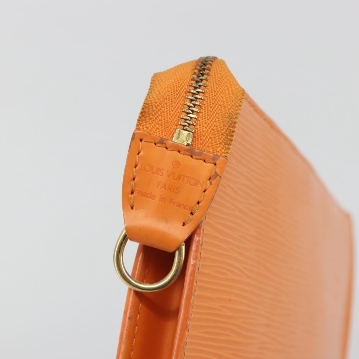 LOUIS VUITTON Epi Pochette Accessoires Pouch Orange Mandarin M5294H Auth 196401