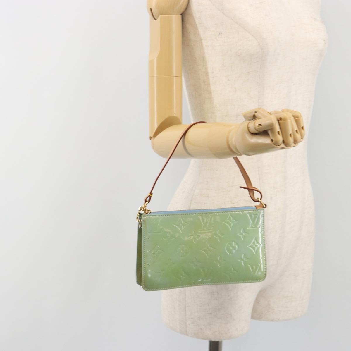 LOUIS VUITTON Monogram Vernis Lexington Pouch Baby Blue M91011 LV Auth 196402A