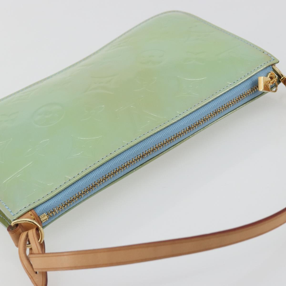LOUIS VUITTON Monogram Vernis Lexington Pouch Baby Blue M91011 LV Auth 196402A