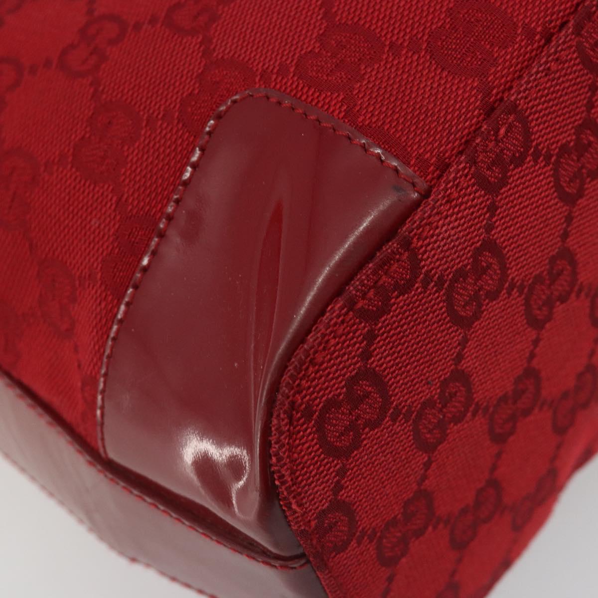 GUCCI GG Canvas Shoulder Bag Red Gold Tone 001 4204 Auth 196424A