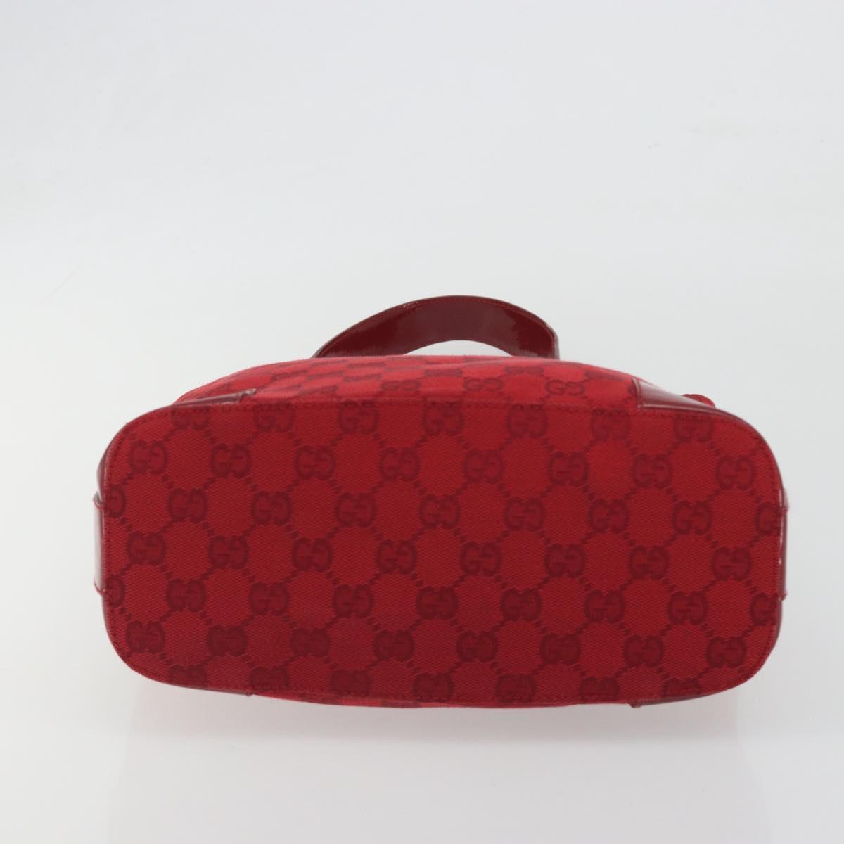 GUCCI GG Canvas Shoulder Bag Red Gold Tone 001 4204 Auth 196424A