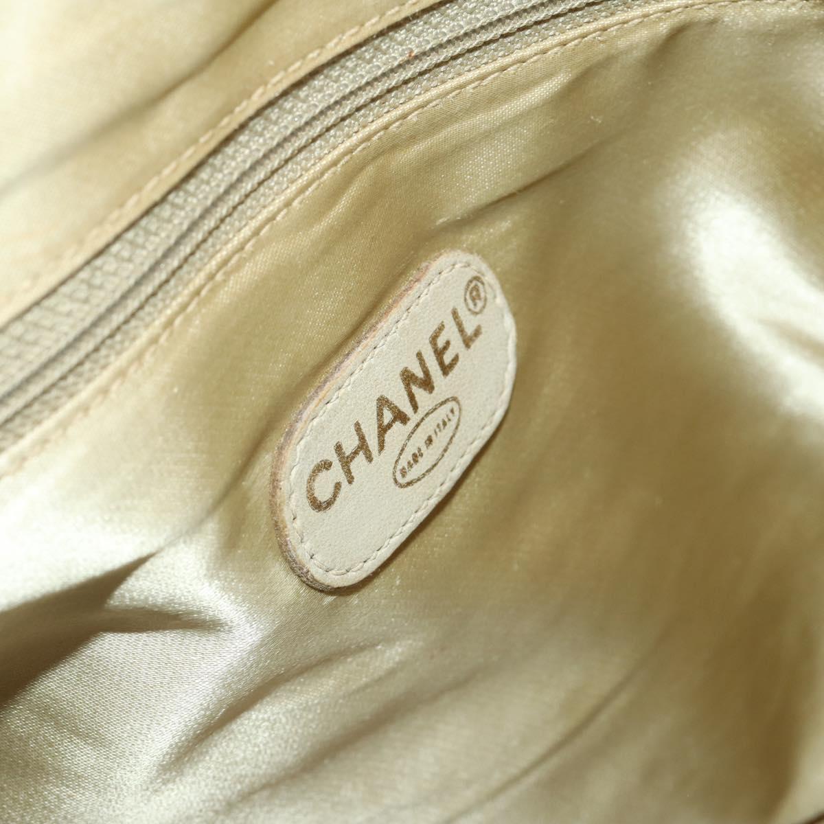 CHANEL Matelasse Boston Bag Canvas 2way Beige Gold Tone CC Auth 196428A