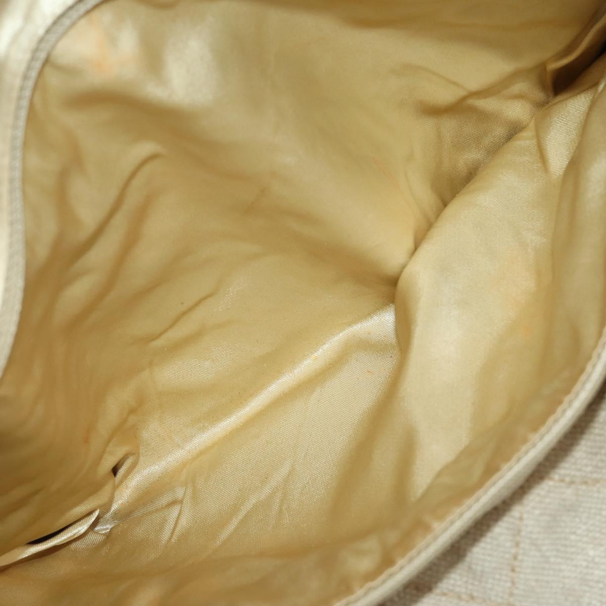 CHANEL Matelasse Boston Bag Canvas 2way Beige Gold Tone CC Auth 196428A