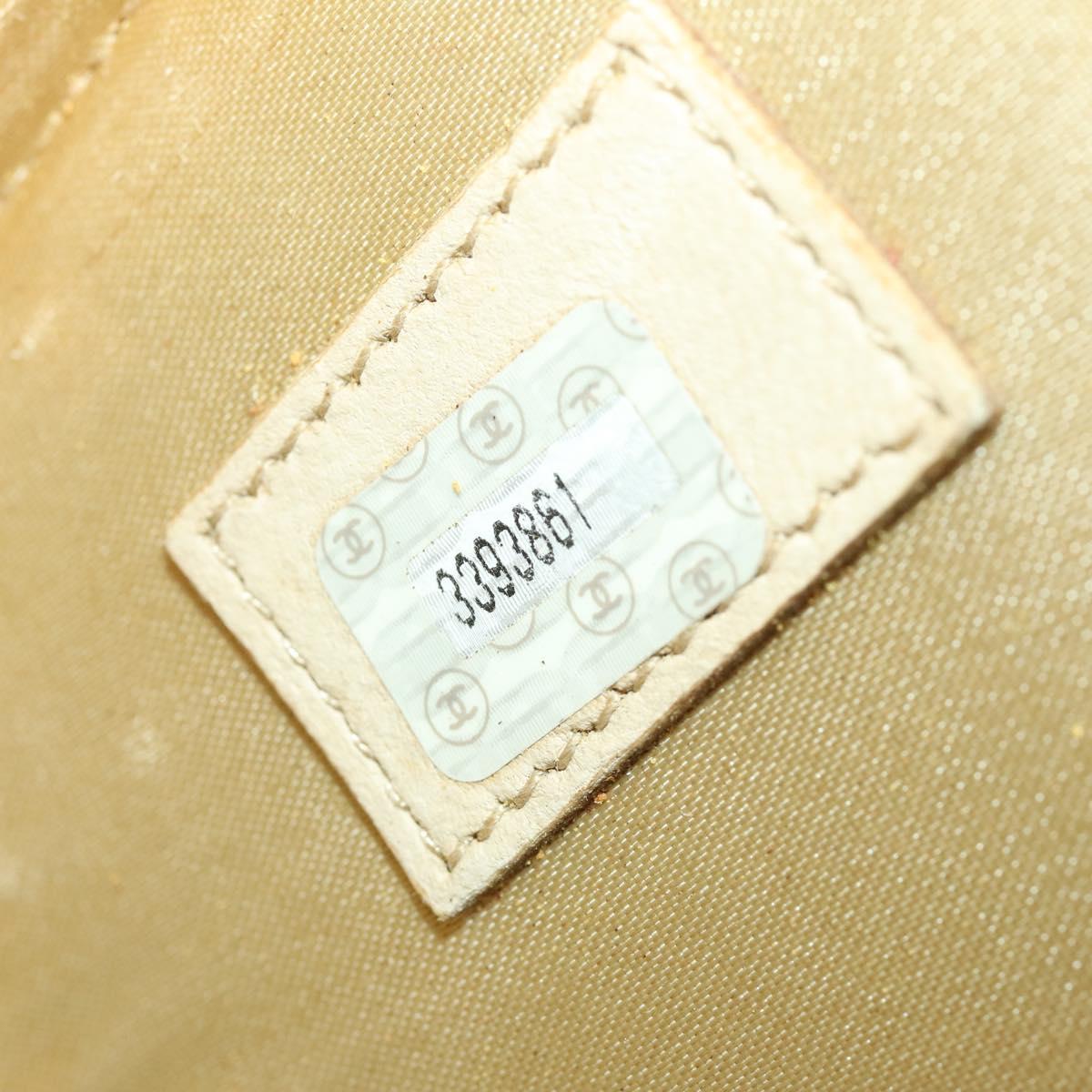 CHANEL Matelasse Boston Bag Canvas 2way Beige Gold Tone CC Auth 196428A