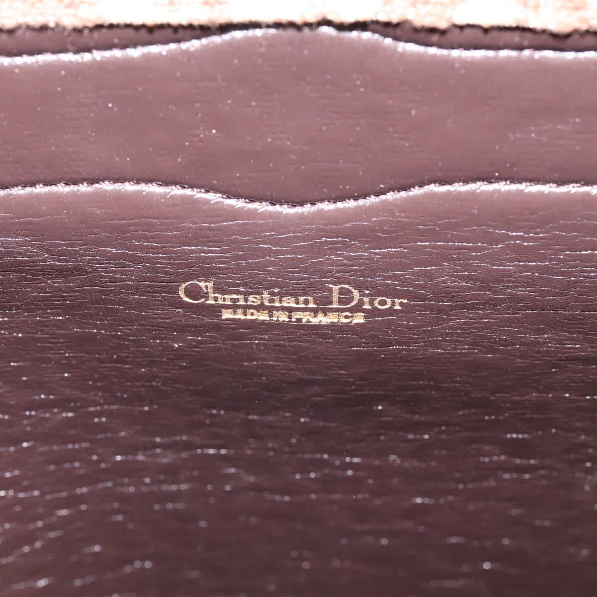 Christian Dior Trotter Canvas Hand Bag Beige Gold Tone Auth 196433A