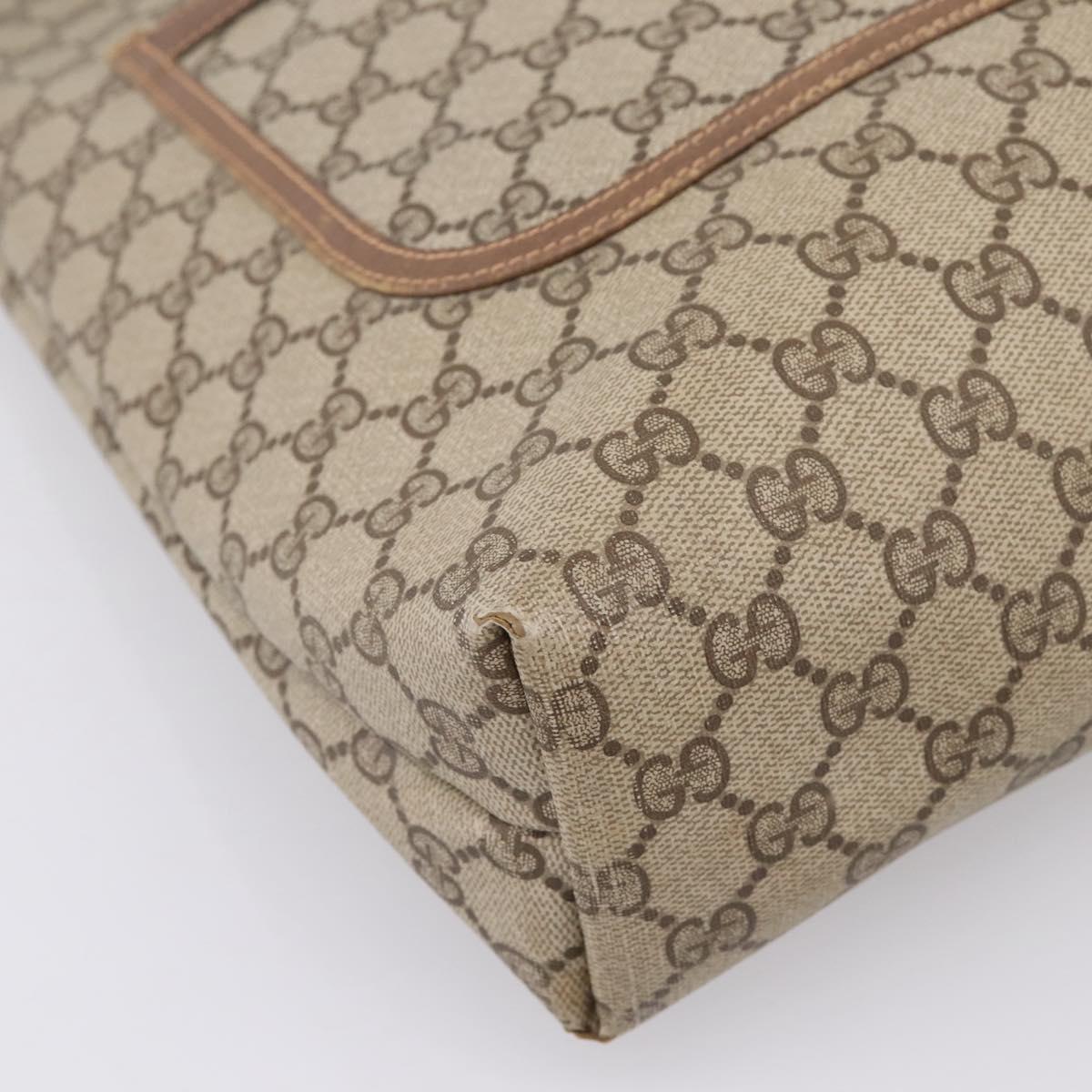 GUCCI GG Supreme Web Sherry Line Tote Bag PVC Beige Gold 40 02 003 Auth 196434