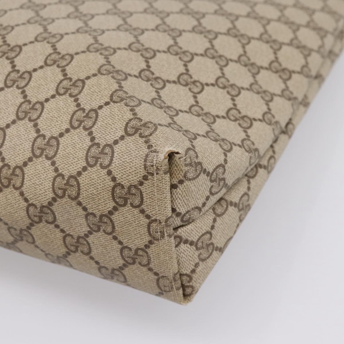 GUCCI GG Supreme Web Sherry Line Tote Bag PVC Beige Gold 40 02 003 Auth 196434