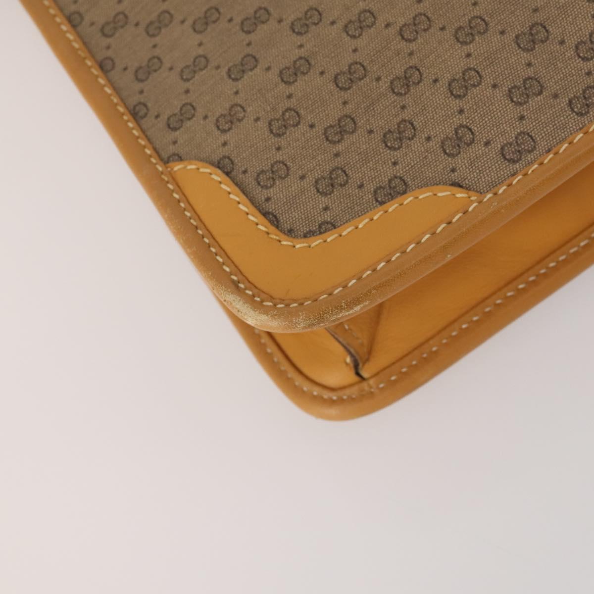 GUCCI Micro GG Hand Bag PVC Leather 2way Beige Gold Tone 015 1080025 Auth 196435