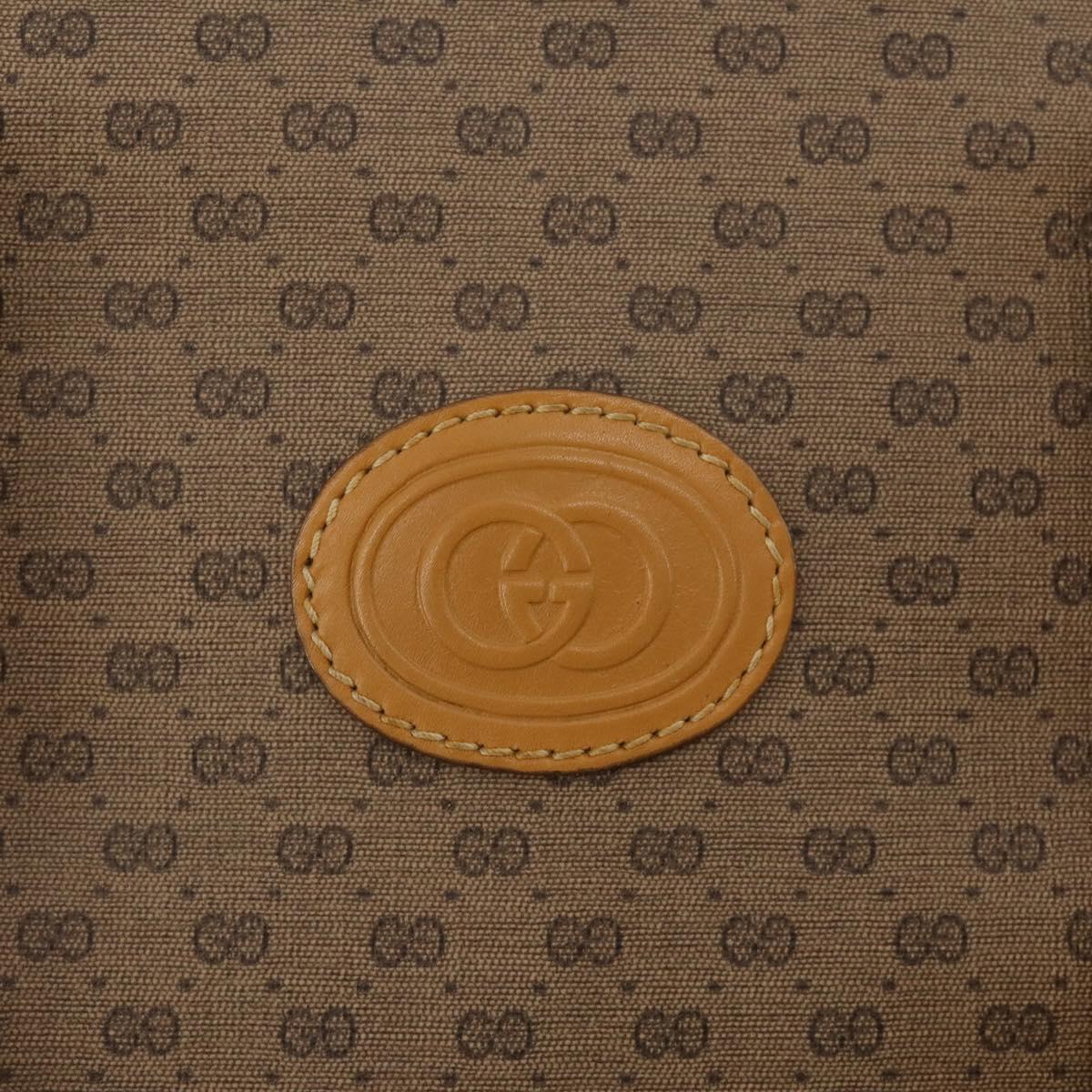 GUCCI Micro GG Hand Bag PVC Leather 2way Beige Gold Tone 015 1080025 Auth 196435