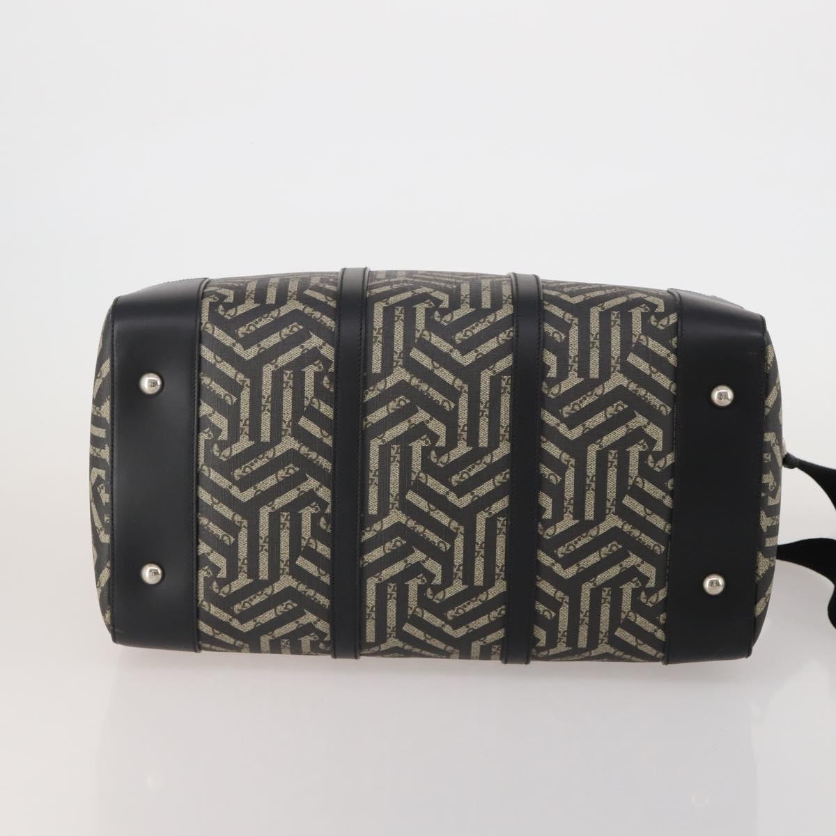 GUCCI GG Supreme GG Caleido Boston Bag PVC 2way Beige Black 406380 Auth 196436SAM