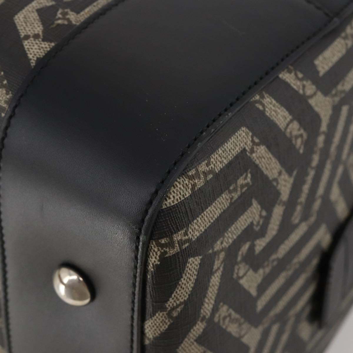 GUCCI GG Supreme GG Caleido Boston Bag PVC 2way Beige Black 406380 Auth 196436SAM
