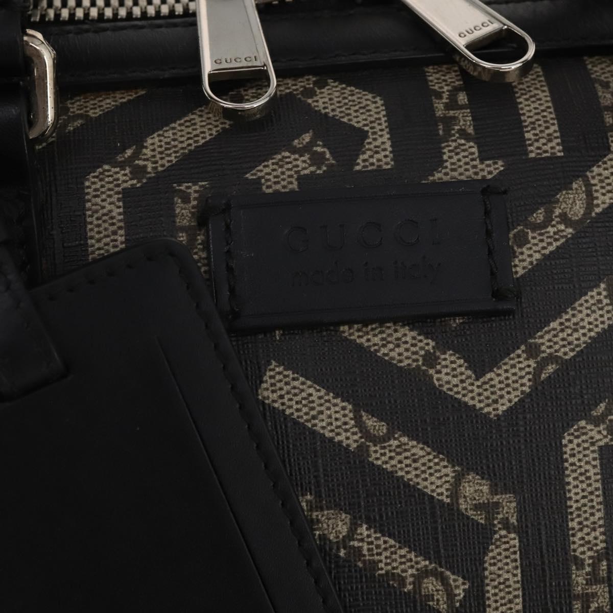 GUCCI GG Supreme GG Caleido Boston Bag PVC 2way Beige Black 406380 Auth 196436SAM