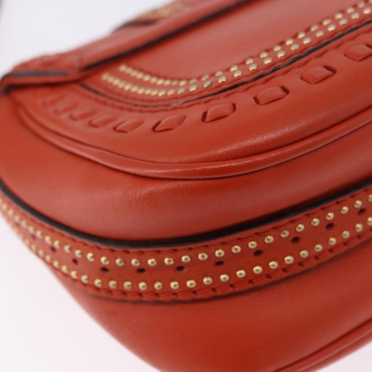 GUCCI Bamboo Snuffle Bit Tassel Shoulder Bag Leather Orange 263956 Auth 196442A