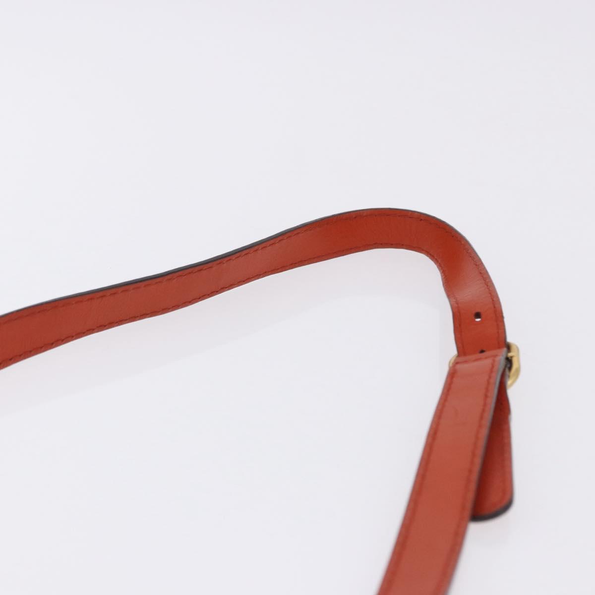 GUCCI Bamboo Snuffle Bit Tassel Shoulder Bag Leather Orange 263956 Auth 196442A