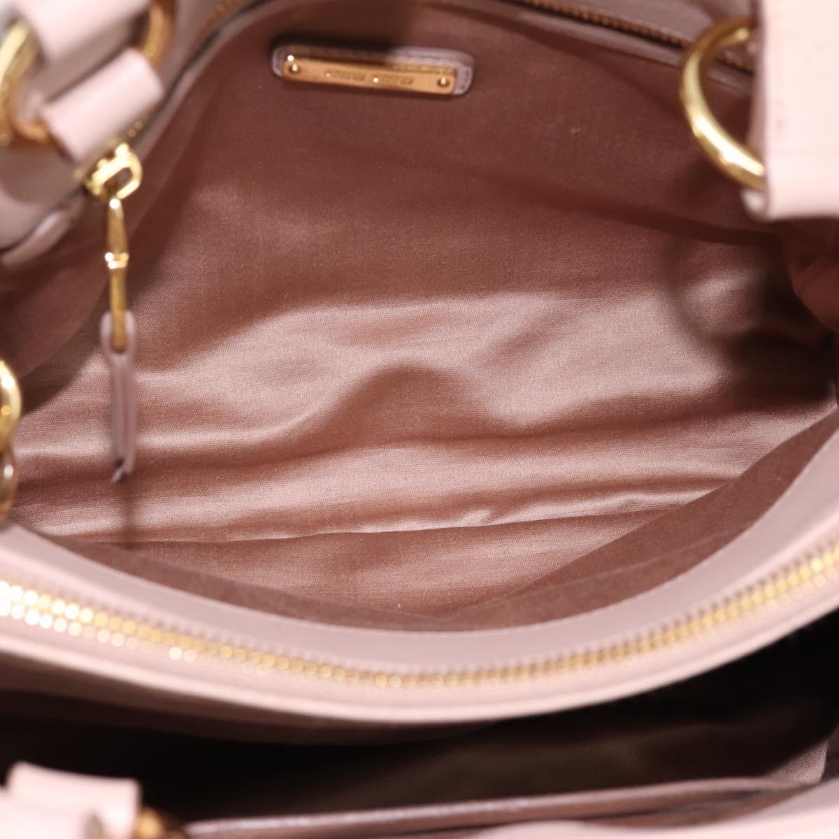 Miu Miu Matelasse Tote Bag Leather 2way Pink Gold Tone Auth 196443M