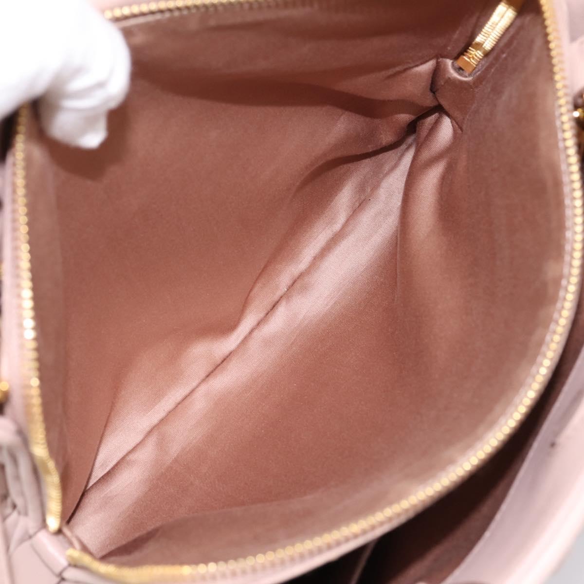 Miu Miu Matelasse Tote Bag Leather 2way Pink Gold Tone Auth 196443M