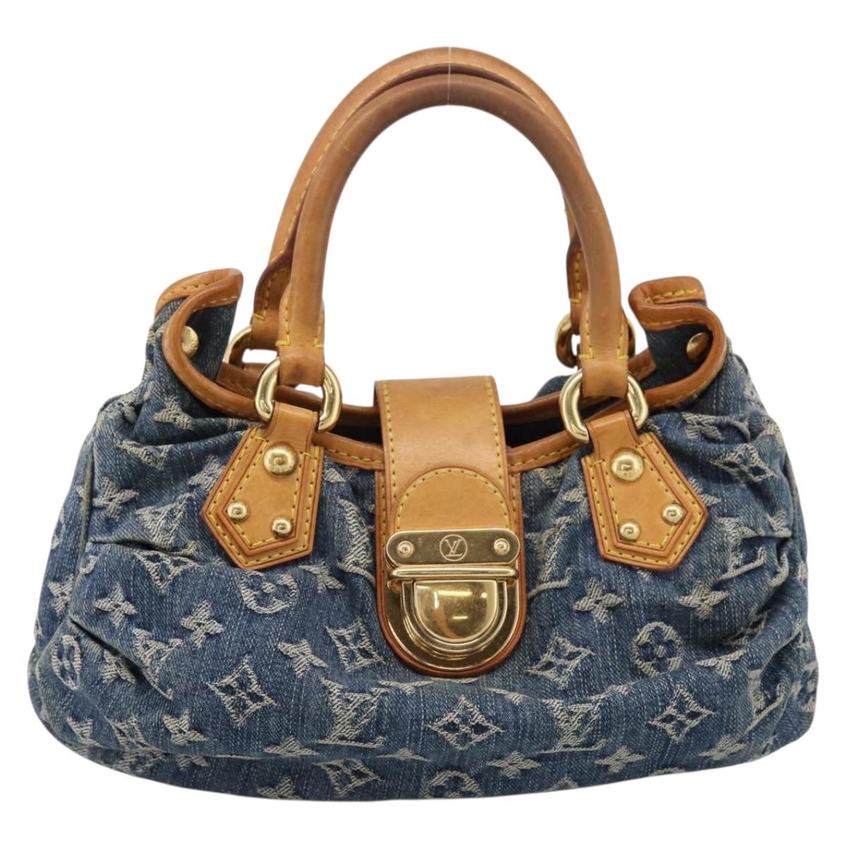 LOUIS VUITTON Monogram Denim Preity Hand Bag Blue M95020 LV Auth 196444A