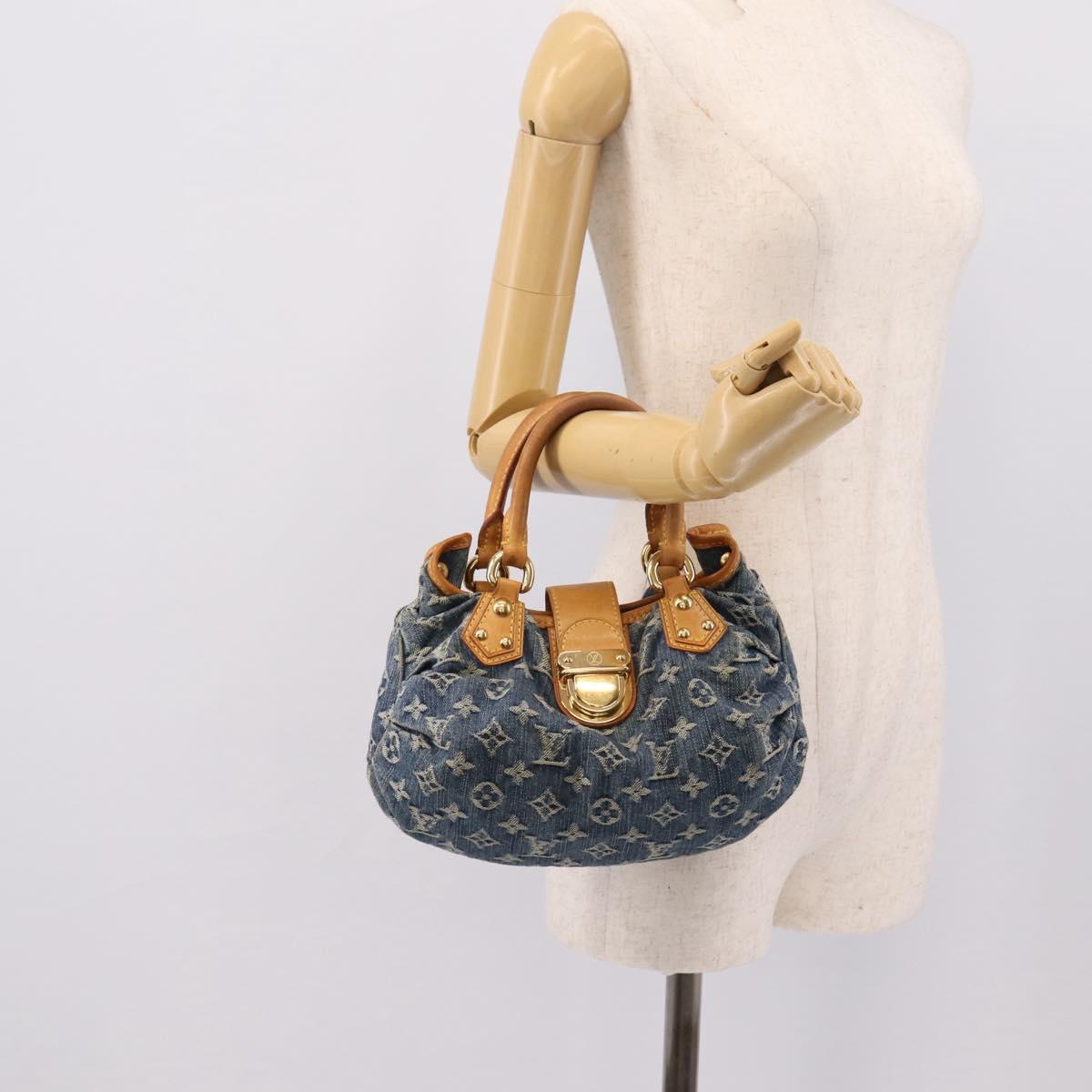 LOUIS VUITTON Monogram Denim Preity Hand Bag Blue M95020 LV Auth 196444A