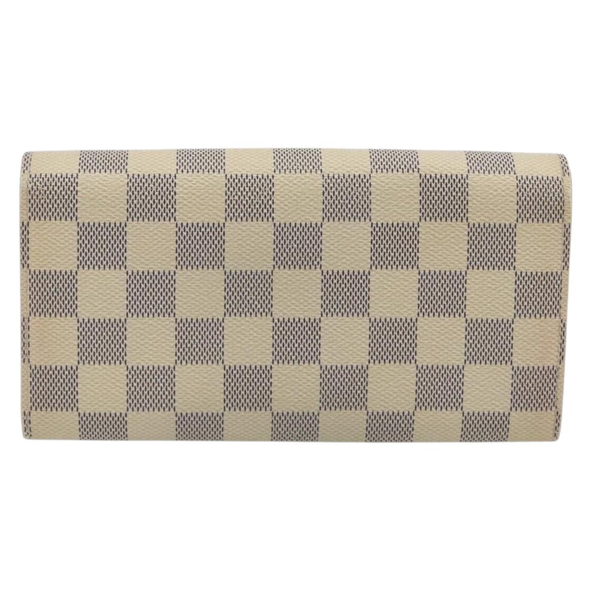 LOUIS VUITTON Damier Azur Portefeuille Sarah Long Wallet N61735 LV Auth 196461V