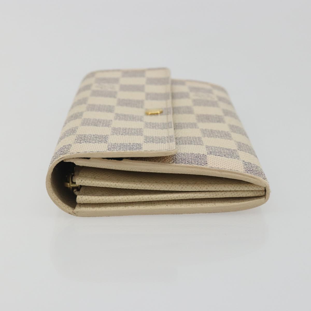 LOUIS VUITTON Damier Azur Portefeuille Sarah Long Wallet N61735 LV Auth 196461V